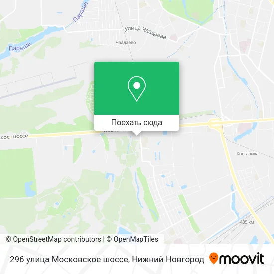 Карта 296 улица Московское шоссе
