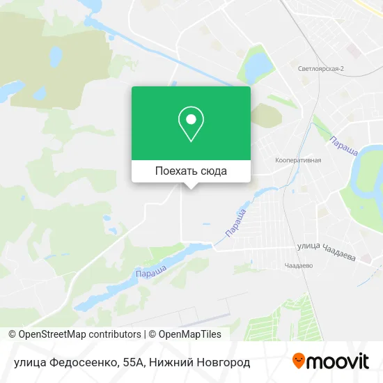 Карта улица Федосеенко, 55А