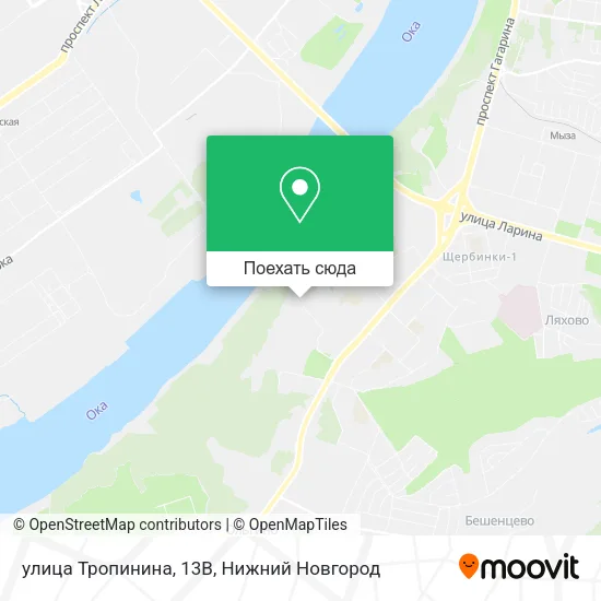 Карта улица Тропинина, 13В