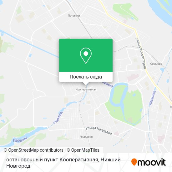 Карта остановочный пункт Кооперативная