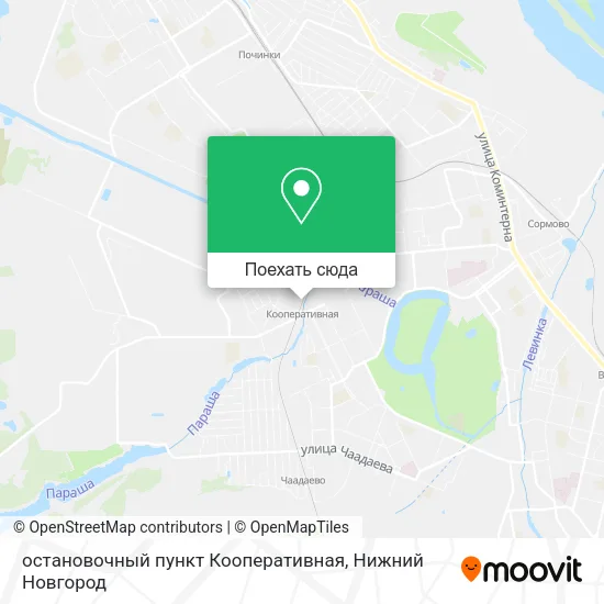 Карта остановочный пункт Кооперативная