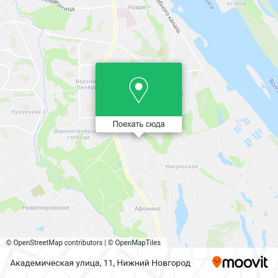 Карта Академическая улица, 11