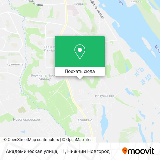 Карта Академическая улица, 11