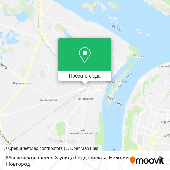 Карта Московское шоссе & улица Гордеевская