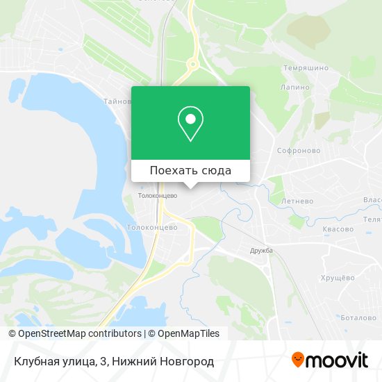 Карта Клубная улица, 3