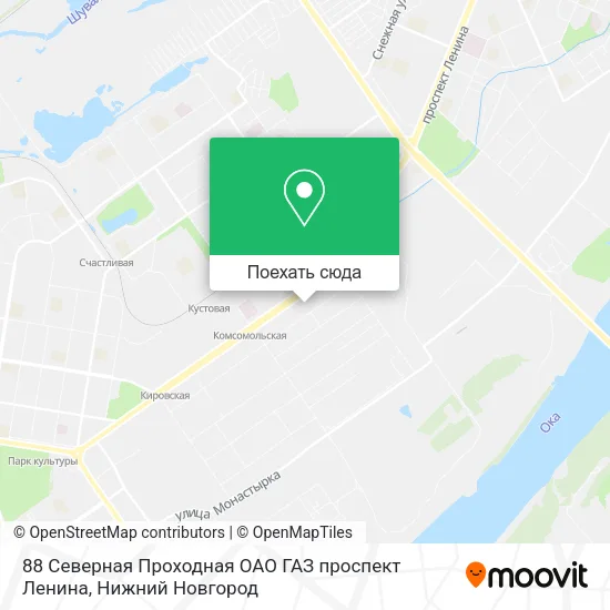 Карта 88 Северная Проходная ОАО ГАЗ проспект Ленина