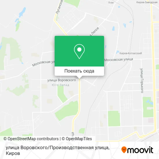Карта улица Воровского / Производственная улица