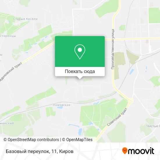 Карта Базовый переулок, 11