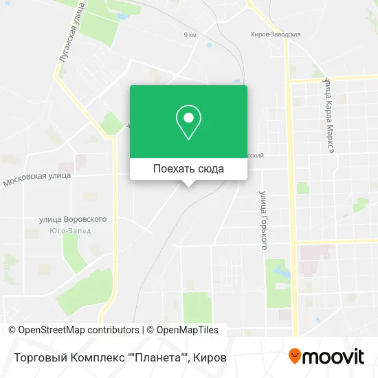 Карта Торговый Комплекс ""Планета""