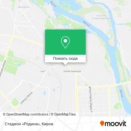 Карта Стадион «Родина»