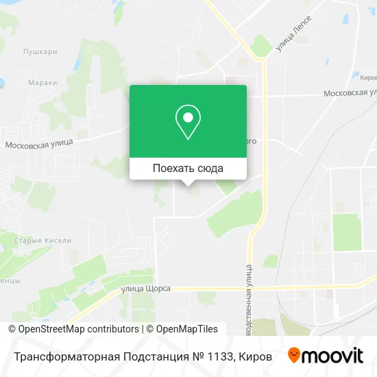 Карта Трансформаторная Подстанция № 1133