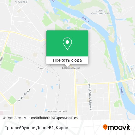 Карта Троллейбусное Депо №1