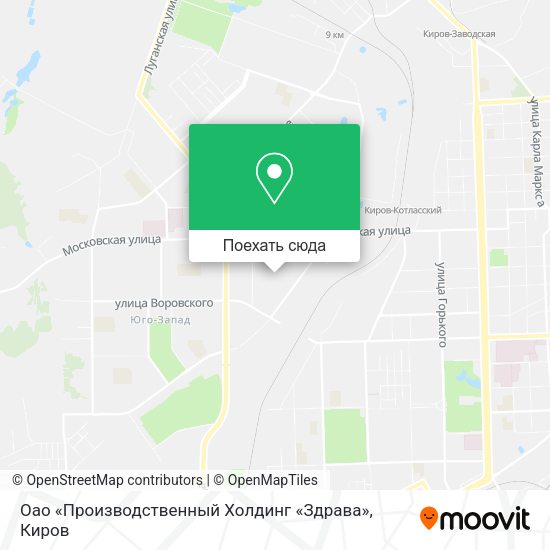 Карта Оао «Производственный Холдинг «Здрава»