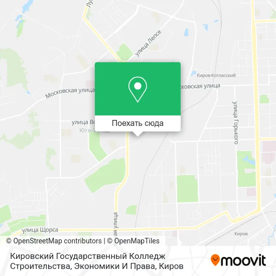 Карта Кировский Государственный Колледж Строительства, Экономики И Права