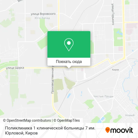 Карта Поликлиника 1 клинической больницы 7 им. Юрловой