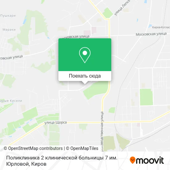Карта Поликлиника 2 клинической больницы 7 им. Юрловой