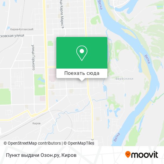 Карта Пункт выдачи Озон.ру