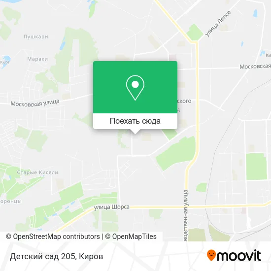 Карта Детский сад 205