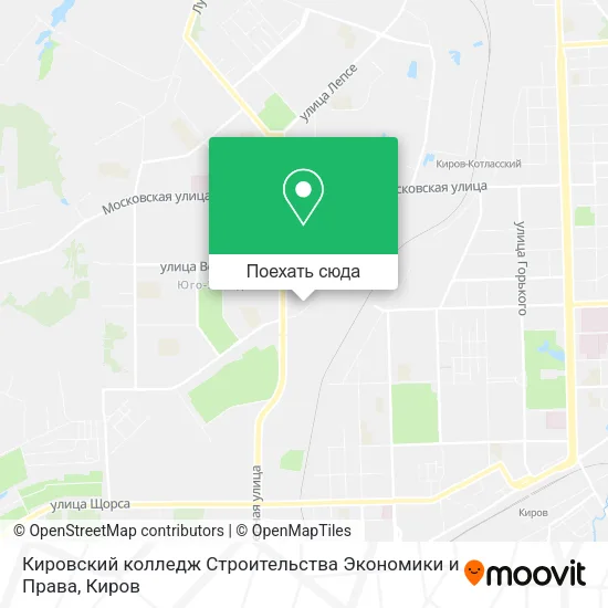 Карта Кировский колледж Строительства Экономики и Права