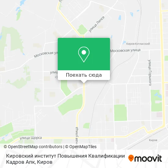 Карта Кировский институт Повышения Квалификации Кадров Апк