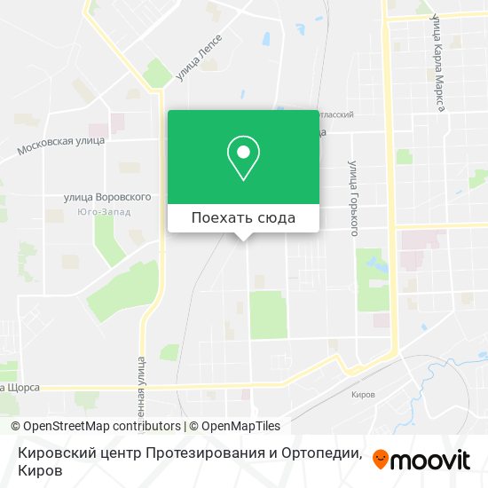 Карта Кировский центр Протезирования и Ортопедии