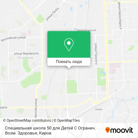 Карта Специальная школа 50 для Детей С Огранич. Возм. Здоровья