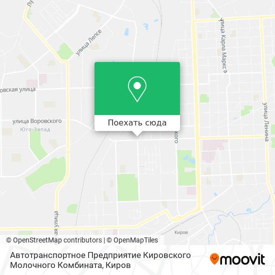 Карта Автотранспортное Предприятие Кировского Молочного Комбината