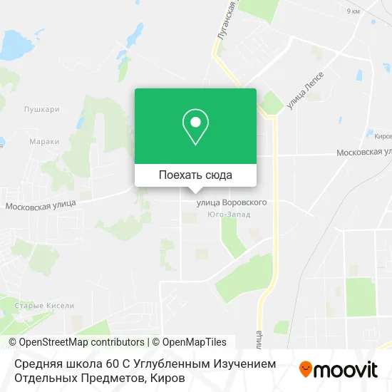 Карта Средняя школа 60 С Углубленным Изучением Отдельных Предметов