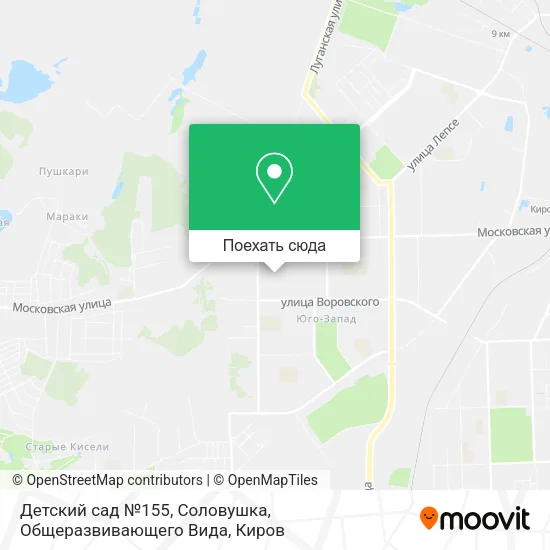 Карта Детский сад №155, Соловушка, Общеразвивающего Вида