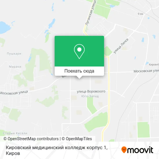 Карта Кировский медицинский колледж корпус 1