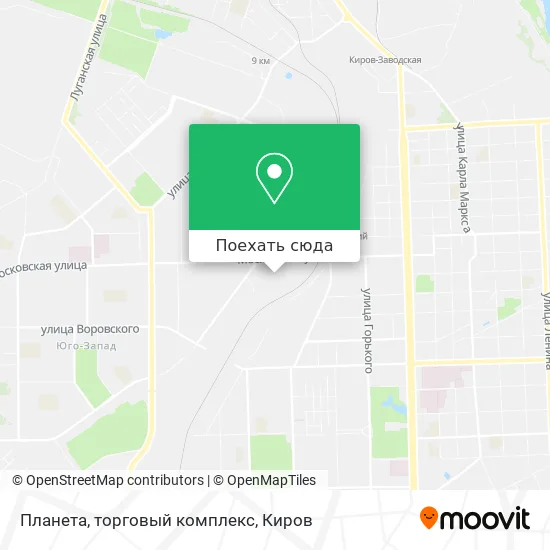 Карта Планета, торговый комплекс
