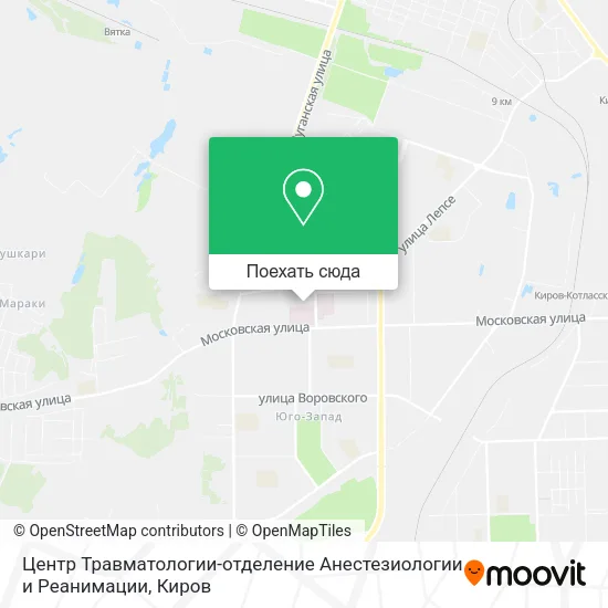 Карта Центр Травматологии-отделение Анестезиологии и Реанимации