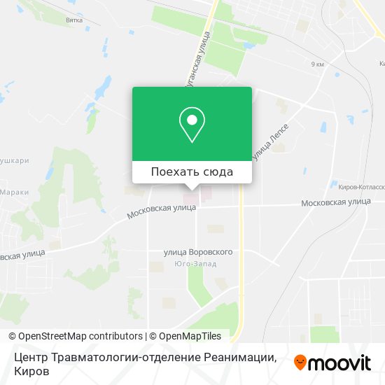 Карта Центр Травматологии-отделение Реанимации