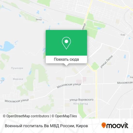 Карта Военный госпиталь Вв МВД России