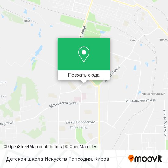 Карта Детская школа Искусств Рапсодия