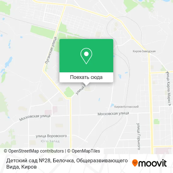 Карта Детский сад №28, Белочка, Общеразвивающего Вида