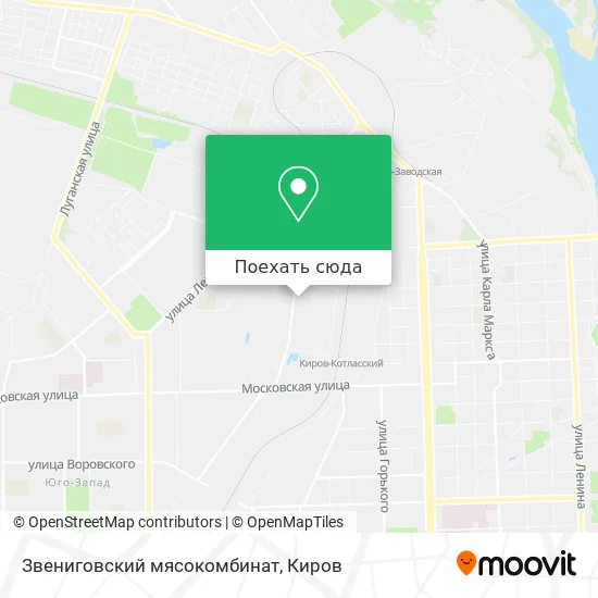 Карта Звениговский мясокомбинат