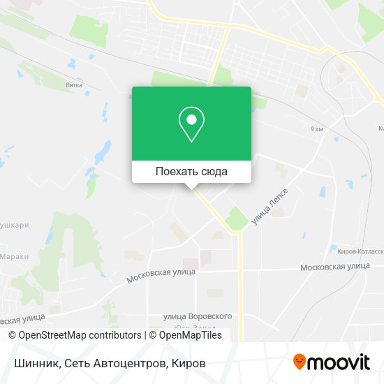 Карта Шинник, Сеть Автоцентров