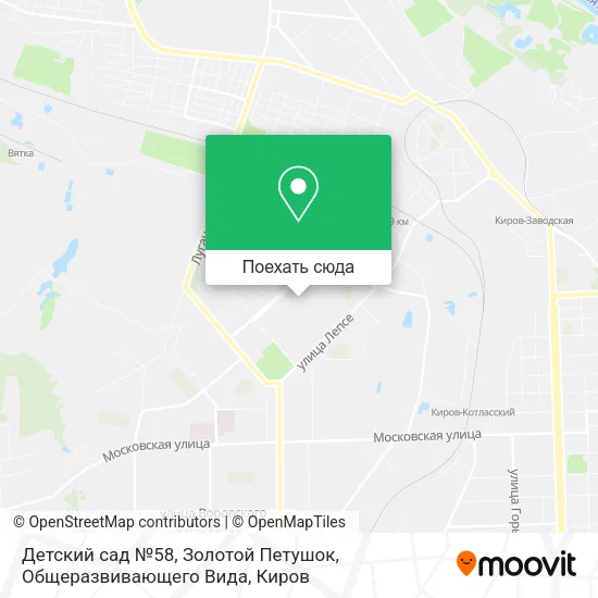 Карта Детский сад №58, Золотой Петушок, Общеразвивающего Вида