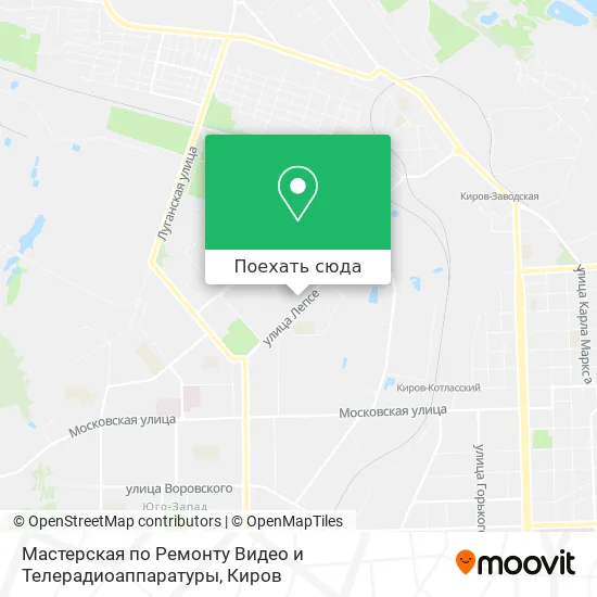 Карта Мастерская по Ремонту Видео и Телерадиоаппаратуры