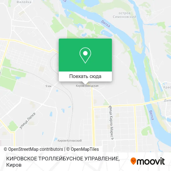 Карта КИРОВСКОЕ ТРОЛЛЕЙБУСНОЕ УПРАВЛЕНИЕ