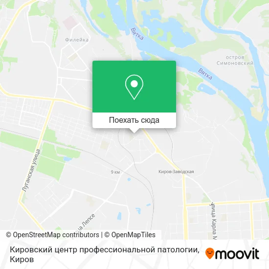 Карта Кировский центр профессиональной патологии