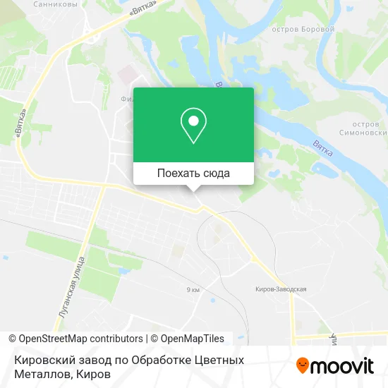Карта Кировский завод по Обработке Цветных Металлов