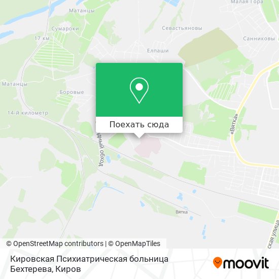 Карта Кировская Психиатрическая больница Бехтерева