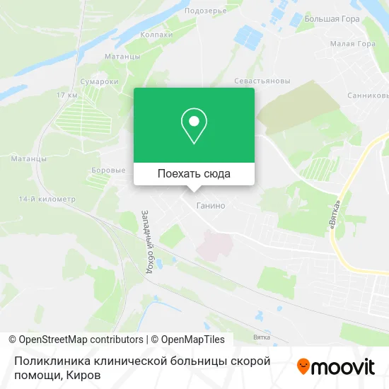 Карта Поликлиника клинической больницы скорой помощи