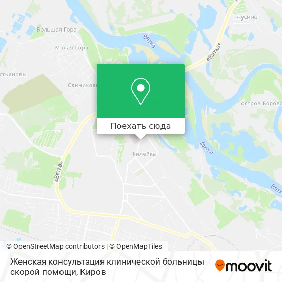 Карта Женская консультация клинической больницы скорой помощи