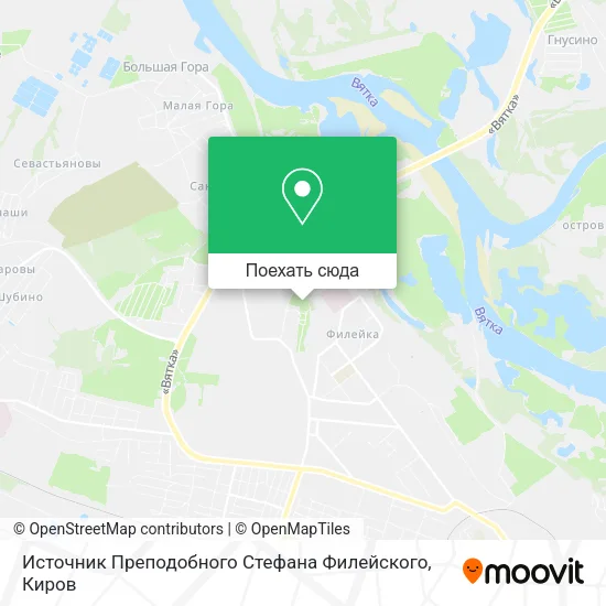 Карта Источник Преподобного Стефана Филейского