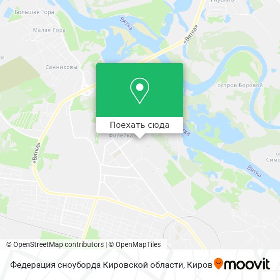 Карта Федерация сноуборда Кировской области