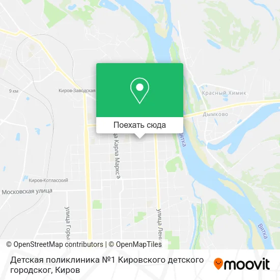 Карта Детская поликлиника №1 Кировского детского городског