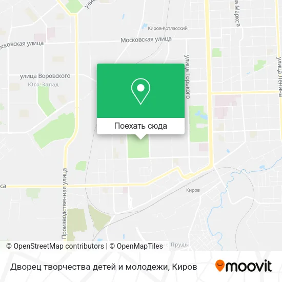 Карта Дворец творчества детей и молодежи